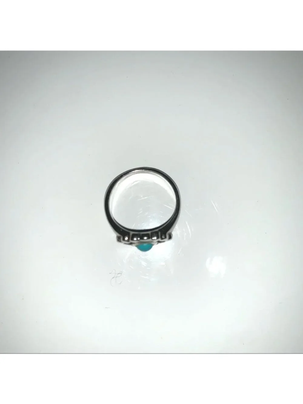 Scosha Sterling Silver & Turquoise Evil Eye Pinky Ring Size 4